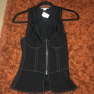 Black faux corset top with tag! Brand New